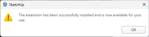 4b Warehouse - extension successfully installed.png