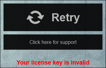 invalid license key