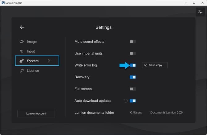 Settings - System - Write Error log btn.jpg