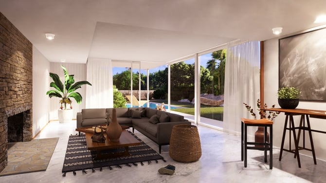 5b. RT - RenderRT-S-256B8 - Spotlight lighting well seen Lumens max100000 direct Sun in room _..