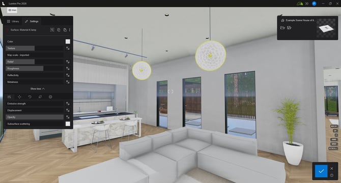 Emissive Example ExProj-HOT 1. Lamps material no Emissive BuildMode