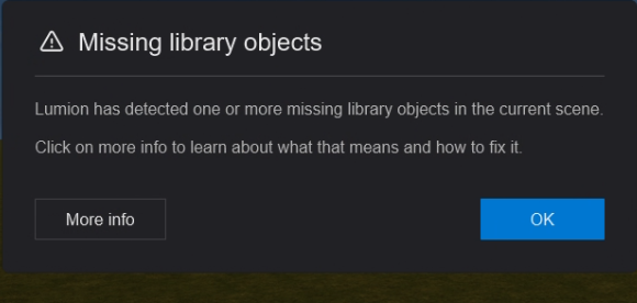 L26.0.1 Missing Library Objects message