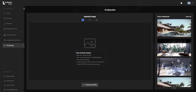 LCloud AIUpscaler _Steps Upload workflows S1 Upload an image _LC-UI