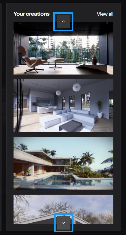LCloud AIUpscaler _Upscaler- Your Creations - right panel on New Upload scroll to View