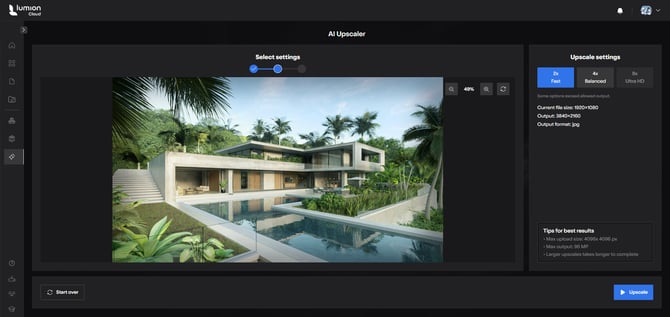 LCloud AIUpscaler _Upscaling ExistingLC file _This Project_thisImage_UpscaleOptions