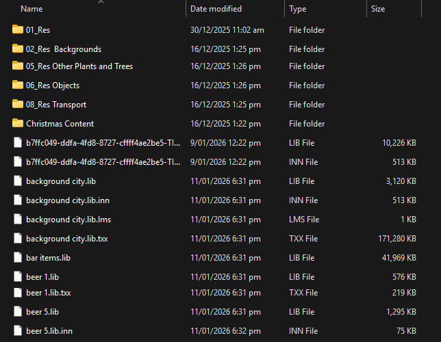 Library folder exmaple files