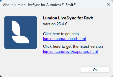 LiveSync and LView 25.4.6 About