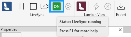 LiveSync and LView 25.4.6 On -Running btn