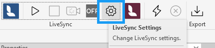 LiveSync and LView 25.4.6 Settings btn