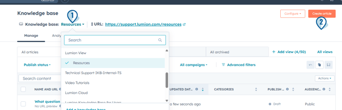 1. Resources EKB and 2 Create Article