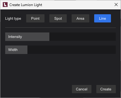 LView Toolbar - Lights Create LineLight in upper balcony.png